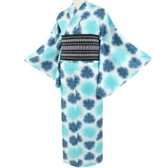 [値下げ］雪花絞り　板締め絞り　浴衣　絞り 浴衣 板締め絞り レディース 単品 新作 白 藍色 雪花 綿100% 夏