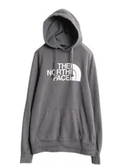 【お得なクーポン配布中!】 ノースフェイス プリント スウェット フード パーカー メンズ S / 古着 The North Face プルオーバー 裏起毛 トレーナー アウトドア グレー
