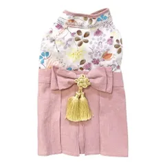 【新着商品】晴れ着 ペット用 和装 M フォーマル 袴 和服 着物 小型犬 服 犬服 お宮参り 犬 結婚式 花柄 ペット用袴 ドッグウェア regalo (ピンク（ミスティーピンク）)