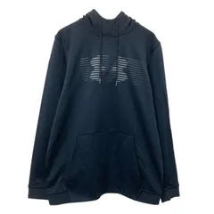UNDER ARMOUR プリントスウェット パーカー L ブラック グレー アンダーアーマー ビッグプリント 古着卸 アメリカ仕入 a709-6300