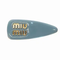 ミュウミュウ miumiu バレッタ ヘアクリップ パテントレザー ロゴ 青 ブルー /YI6 ■OH ■SH レディースのサムネイル