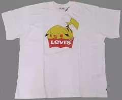 【中古】衣類 SLEEPINGピカチュウ UNISEX TEE(ユニセックス Tシャツ) ホワイト Lサイズ 「ポケットモンスター×LEVI’S」