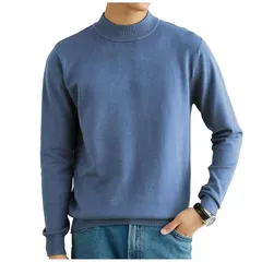 [ヴォンヴァーグ] タートルネック ニット ハイネック モックネック きれいめ オフィスカジュアル シンプル メンズ (04.2XL, ブルー) 1