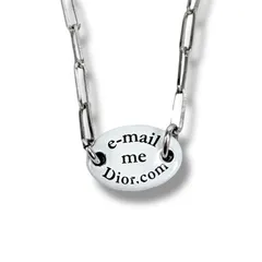 Christian Dior クリスチャンディオール　j'adore e-mail me プレート　ネックレス ホワイト シルバーカラー アクセサリー レディース
