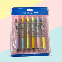 ディズニー【ボールペン】6本セット インク色：ブラック ボール径：0.4mm 手描き風 東京ディズニーリゾート TDR