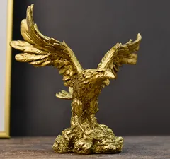 銀の鷹 インテリアオーナメント 彫刻装飾 143-138-030