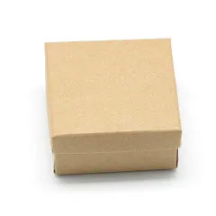 Beadthoven ラッピングボックス ギフトボックス 7x7x3.5cm 12個セット 茶色 正方形 ボックス 紙箱 指輪 ピアス ジュエリー収納 紙ボックス アクセサリーケース 無地 内側スポンジ付き 多用ケース 小物入れ パッケージ 包装 プレゼント