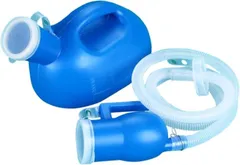Crystal craft 尿瓶 しびん 男性 尿器 介護用 トイレ 小便器 大容量 尿バック 排尿器2000ml(ブルー)