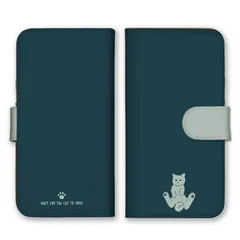 iPhone12 mini  ケース 手帳型 アイフォン12 ミニ スマホケース 携帯ケース 猫 ねこ ネコ シンプル かわいい ベルト バイカラー 大人女子 大人可愛い ブルー ネイビー  スマホカバー カラー05