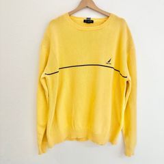 【ノーティカ】黄色 ニット シンプル オーバーサイズ ロゴ有 セーター