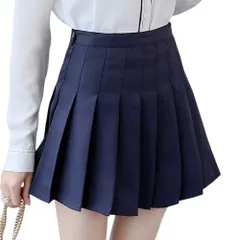 ☆ ネイビー ☆ Lサイズ ☆ スカート インナーパンツ付き kskirt002 ミニスカート プリーツ インナー付き パンツ付き インナーパンツ付き キュロットスカート プリーツスカート テニススカート ショート丈 膝上丈 ひざ上 ハイウエスト チアガール