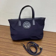 極美品 トリーバーチ ティルダ バケット ショルダー 2way ネイビー ロゴ sakura-lounge_k13m200824t