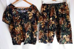ベトナムパジャマ風セットアップ⑳〈ドーボーđồ bộ〉ルームウェア/夏のパジャマ/涼しい/新品/アジア/エスニック/ベトナム服