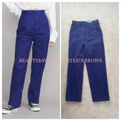 BEAUTY&YOUTH UNITED ARROWS アローズ 22SS コットンサージ センタープレス ストレートパンツ 細身ストレート 美しいレッグライン演出◎ M