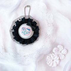 ハンドメイド　両面マタニティマーク　チュールロゼット　ブラックxブラック　完成品