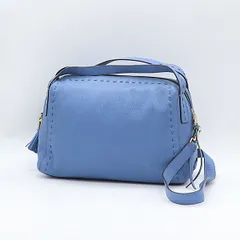 良品 ショルダーストラップ付 COLE HAAN コールハーン ゴールド金具 水色 ハンド/ショルダーバッグ 2000000 NSK MTM