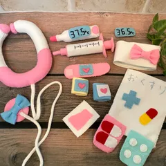 受注生産　フェルト お医者さんごっこセット まとめ売り おままごと ハンドメイド