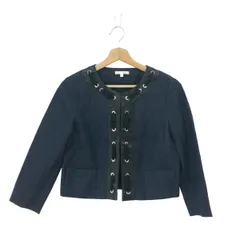 PAULE KA ポールカ ノーカラーリネンジャケット サイズ:38     ブラック/ネイビー レディース / 240001161421のサムネイル