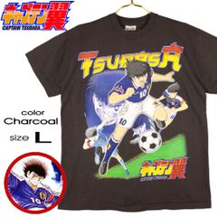 178 キャプテン翼 Tシャツ 古着 美品 チャコール Lサイズ アニメ 半袖 サッカー メンズ レディース ユニセックス captain tubasa 大空翼 キャプ翼 C翼 日向小次郎 若林源三 岬太郎 若島津健 オリー ベンジ オリーブ 漫画 稀少 レア