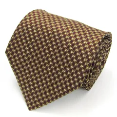 タカキュー ブランド ネクタイ チェック柄 格子柄 シルク PO  メンズ ブラウン TAKA Q 【中古】