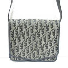 美品 Christian Dior クリスチャンディオール ヴィンテージ トロッター ナイロンキャンバス ショルダーバッグ ネイビー レディース 古着 中古 USED