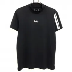 PGG パーリーゲイツ 半袖ハイネックシャツ ネイビー×白 袖ライン メンズ 5(L) ゴルフウェア PEARLY GATES