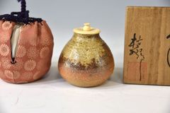 今井桂秋「志がらき　茶入」 茶道具 信楽焼 茶器 陶器 押印 共箱