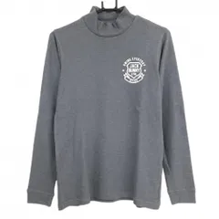 ★特価★【美品】ジャックバニー 長袖ハイネックシャツ ネイビー ロゴ白 裏起毛  メンズ 4(M) ゴルフウェア Jack Bunny
