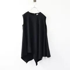 2021SS エンフォルド ENFOLD PEダブルクロス アシンメフレアTANK TOP 38/ブラック タンクトップ ブラウス【2400014014457】のサムネイル