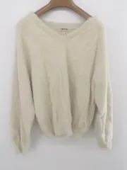 ◇ COCO DEAL ココ ディール Vネック シャギー 長袖 ニット セーター サイズ2 ライトベージュ系 レディース E  【1304140014606】