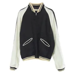 SAINT LAURENT サンローラン 14SS 345802 YM61U エディ期 14SS 国内正規品 345802 YM61U レーヨン サテン テディ ジャケット スーベニア ブルゾン スカジャン ブラック系 オフホワイト系 46【中古】のサムネイル