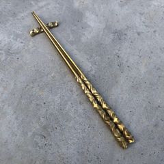brass curved pattern chop sticks&rest set お箸と箸置き