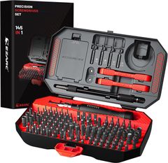 【正規品（新品）】 EZARC 精密ドライバーセット 145in1 多機能修理キット マグネット吸着収納 磁石付き 特殊ドライバー 電子製品/カメラ/時計/メガネ/スマホ/iPhone/PC/Mac/iPad/PS4など適用 星型ドライバー マグネット
