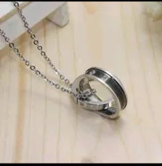 二連 ダブルネックレス シルバー チェーン 男女兼用　ペアネックレス