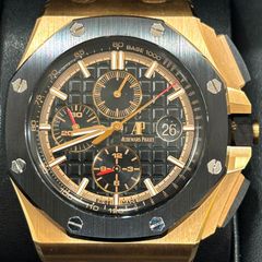 ΩNA3682 国内最安値！展示級！メンテナンス 済み！ AUDEMARS PIGUET オーデマ・ピゲ 26401RO.OO.A002CA.02.A ロイヤルオーク オフショア クロノグラフ ピンクゴールド ラバー 自動巻き ギャランティ 箱 付き