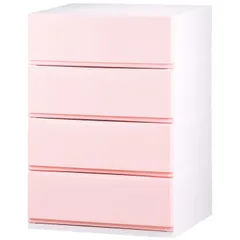 収納ケース 収納ボックス 衣装ケース プラスチック 引き出し 日本製 幅52cm ほこりの入りにくい壁タイプ 不透明タイプ クローゼット 押入れ 衣類収納 衣装ケース ＰＰケース おしゃれ 新生活 子供部屋 寝室 4段 リップスPF524（ライトピンク）