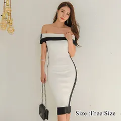 【グラシア】キャバドレス ミディアムドレス ニットワンピース オフショルダー タイト キャバ嬢 キャバクラ ラウンジ レディース