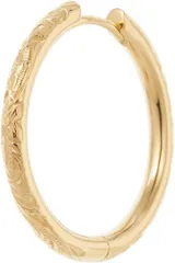 アクセサリーショップPIENA/ピアス ピエナ レディース メンズ サージカルステンレス製 片耳用 1個売り ハワイアンジュエリー フープピアス 中折れ 花 プルメリア スクロール 波 ペア ゴールド(ゴールド(片耳用))