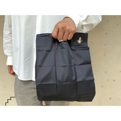 【 ポケットインエコバッグ ( 桜イカリ刺繍 )】 土産 プレゼント ギフト  ショッピングバッグ 手提げ コンパクト 折りたたみ 軽量 大容量