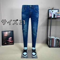[サイズ 31 ]秋冬 コーデ メンズ  服 シンプル ファッション オシャレ 大人 かっこいい 大きいサイズ ストリート 紳士服  ジーンズ ダーク ブルー スリム フィット 韓国スタイル カジュアル 九分丈 パンツ