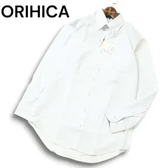 【新品 未使用】 ORIHICA オリヒカ 通年 形態安定★ 長袖 ボタンダウン ストライプ シャツ Sz.M メンズ ビジカジ