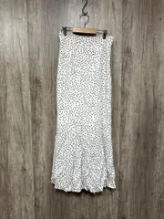 LAUIR ラウアー 水玉 ドット サイドスリット マーメイド タイト ロング スカート 白 ■◆ レディース