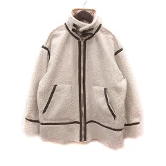 ナイスクラップ NICE CLAUP ジャケット リバーシブル ボア フェイクスエード F 白 アイボリー ベージュ 茶 ブラウン /MS ■MOのサムネイル