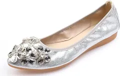 Beaumens(ビューメンス) パンプス レディース 歩きやすい 痛くない シューズ 低め 低反発 低い ヒール太め 楽ちん 可愛い( シルバー,  24.0 cm)