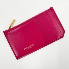 サンローランパリ イブサンローラン YSL フラグメントケース カードケース コインケース 小銭入れ ミニ財布 ピンク レザー