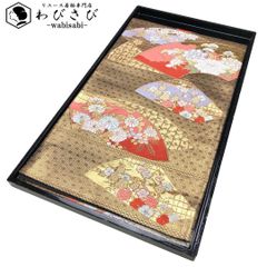 袋帯 地紙に花模様 金銀糸 本金箔 金色 O-5249