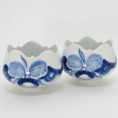 マイセン ボウル■ブルーオーキッド ミニボウル 7.5cm 小物入れ 蘭 2個セット 1級品 Meissen