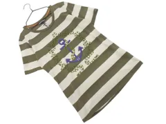 TOMMY HILFIGER トミーヒルフィガー ボーダー 刺繍 プリント Tシャツ sizeS/緑ｘ白 ■◆ レディース