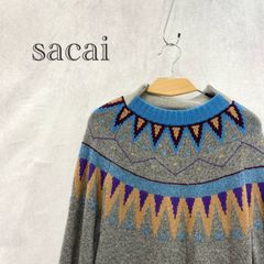 sacai ニット セーター ノルディック柄 16-02727 トップス  4 グレー  メンズ