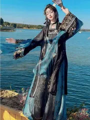 星【新品未使用】2025新作 豪華刺繍 漢服 かんふく 古風衣装 レトロ風 中華ロリータ コスプレ ワンピース 唐装 仙女服 中華風  美しい刺繍 学園祭用 文化祭用 舞台演出用 日常着 プレゼント用 レディース用HF343